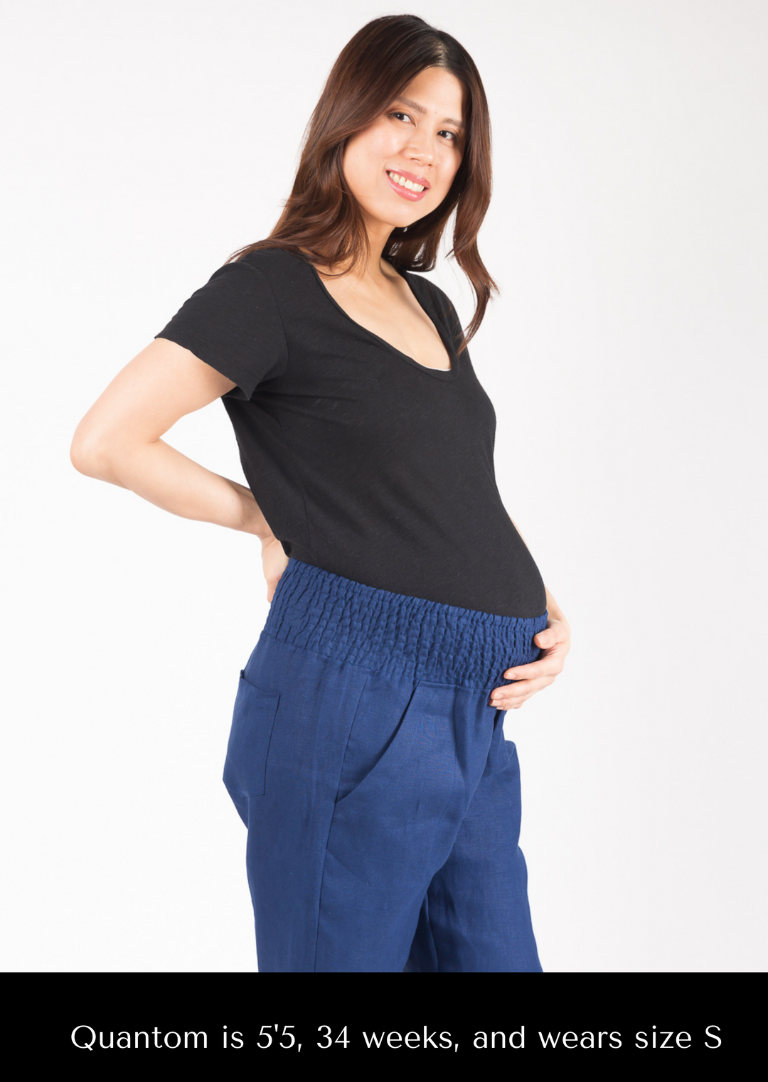 Everyday Transitional Maternity Smocked Linen Pant - Pants