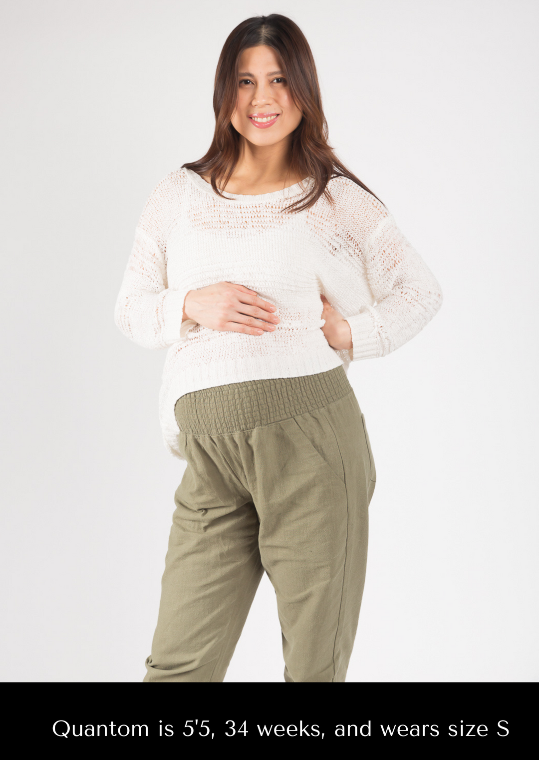 Everyday Transitional Maternity Smocked Linen Pant - Pants