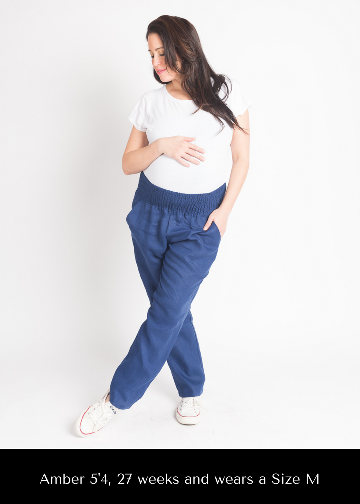 Everyday Transitional Maternity Smocked Linen Pant - Pants