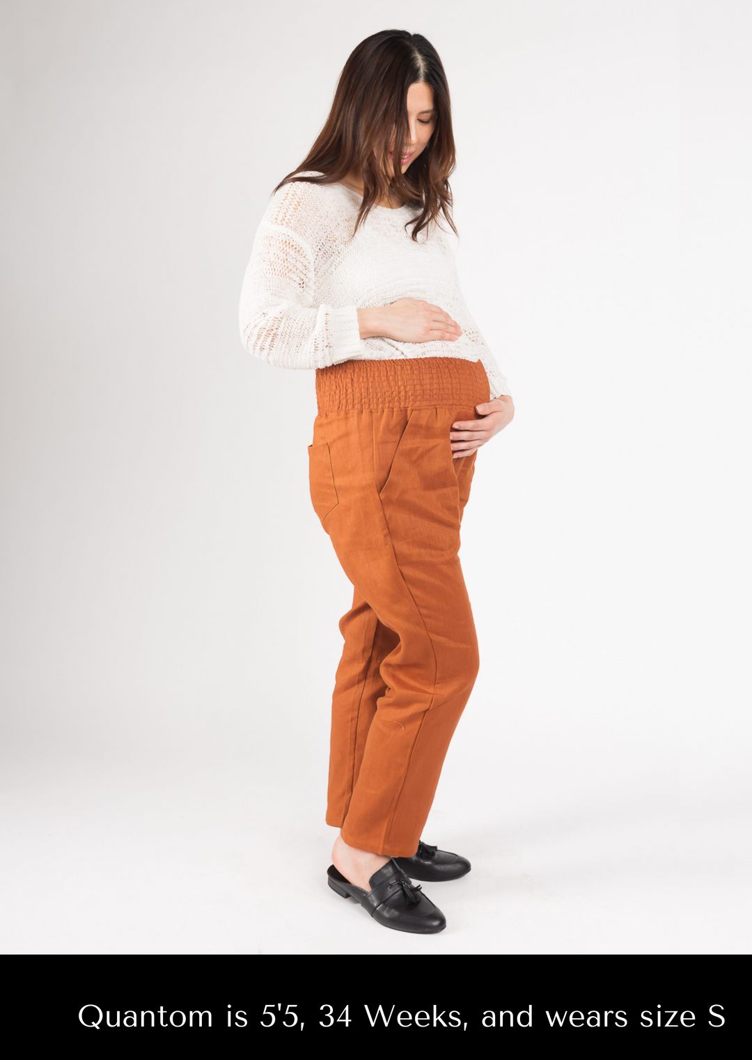 Everyday Transitional Maternity Smocked Linen Pant - Pants