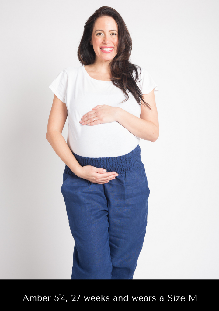 Everyday Transitional Maternity Smocked Linen Pant - Pants