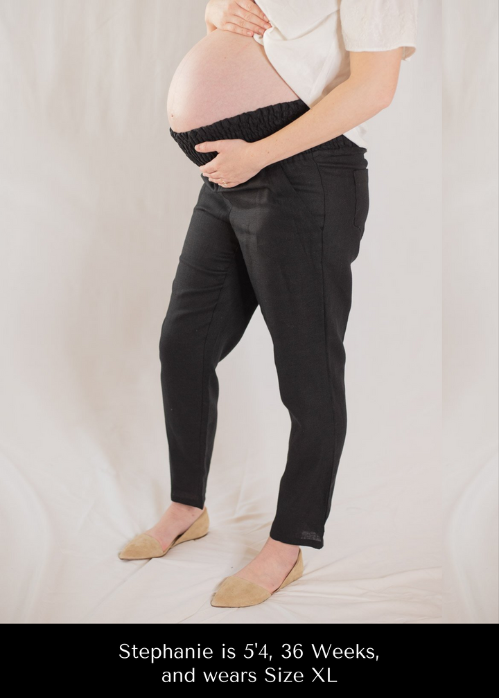 Everyday Transitional Maternity Smocked Linen Pant - Pants