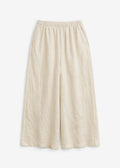 High-Rise Wide-Leg Linen Maxi Culottes in Linen in Natural — flat lay