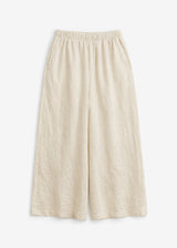 High-Rise Wide-Leg Linen Maxi Culottes in Linen in Natural — flat lay