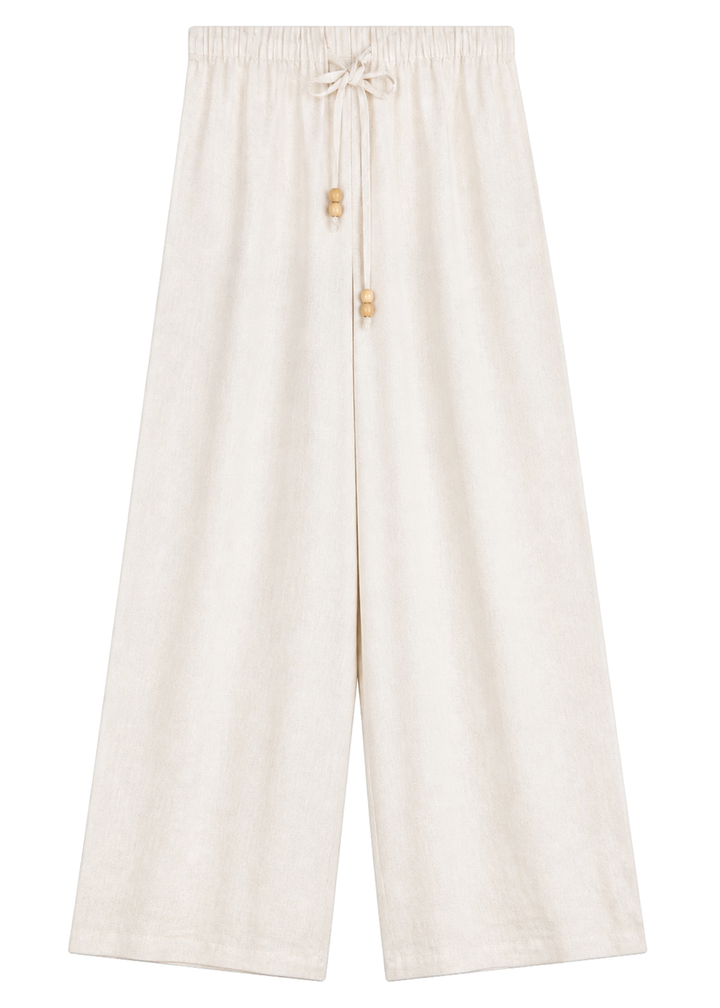 Relaxed Drawstring Wide-Leg Pant in Linen