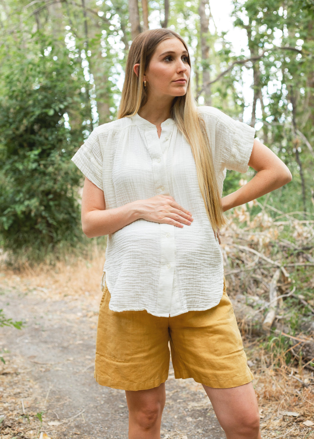 Gauze Button Down Top