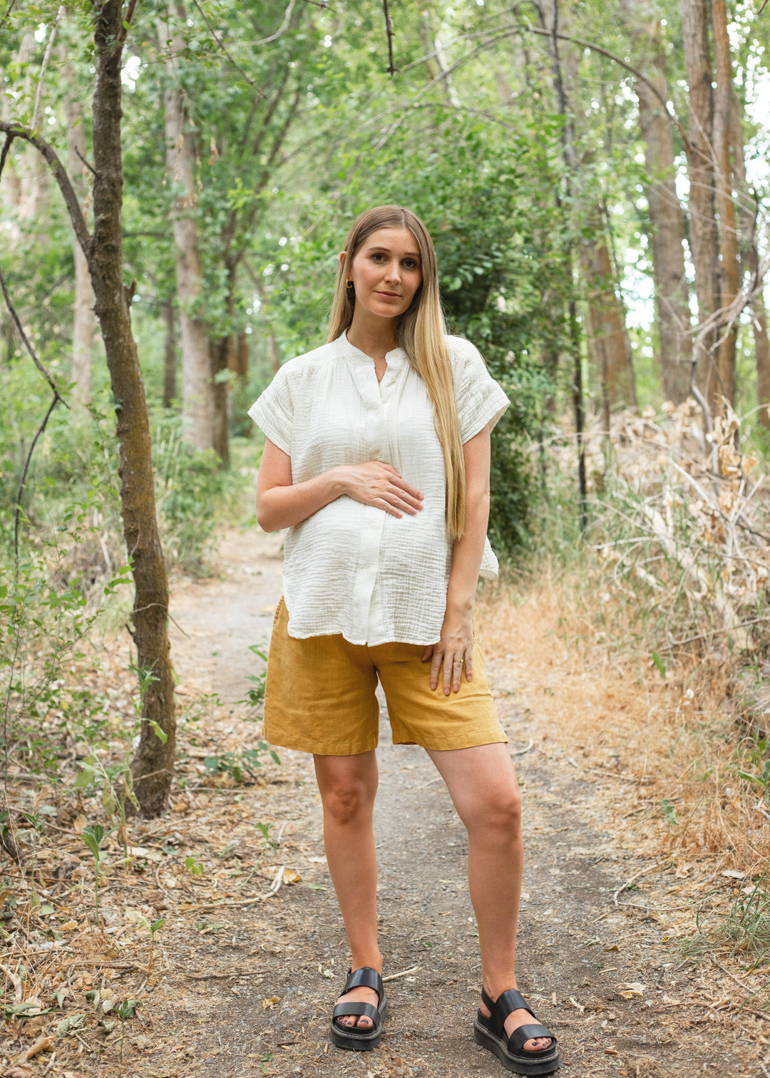 Gauze Button Down Top - XS / Cream