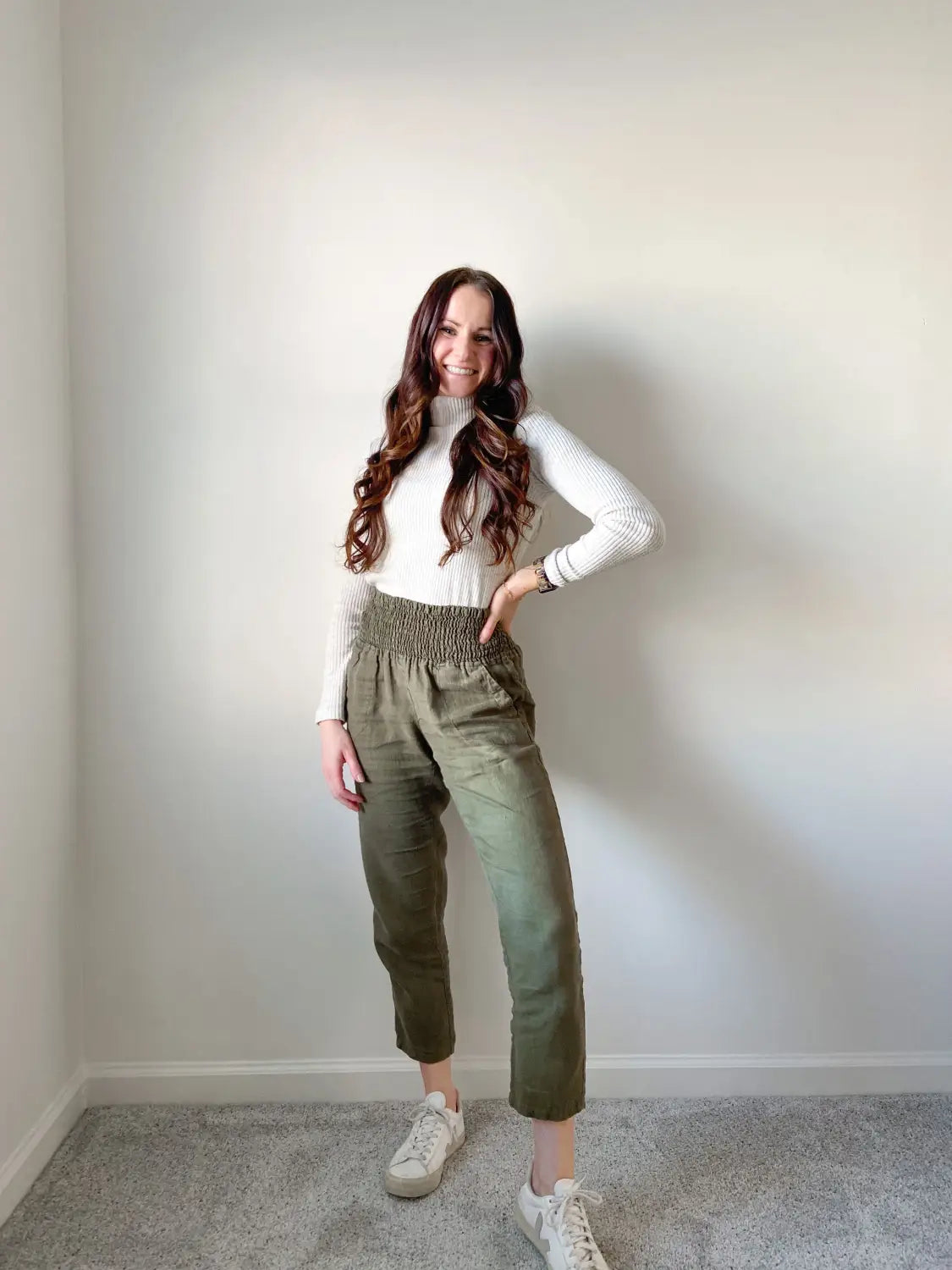 olive, pants, boots, earrings, style, fashion, women