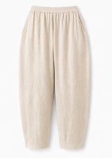 Linen Barrel Maternity Trouser in Natural — flat lay