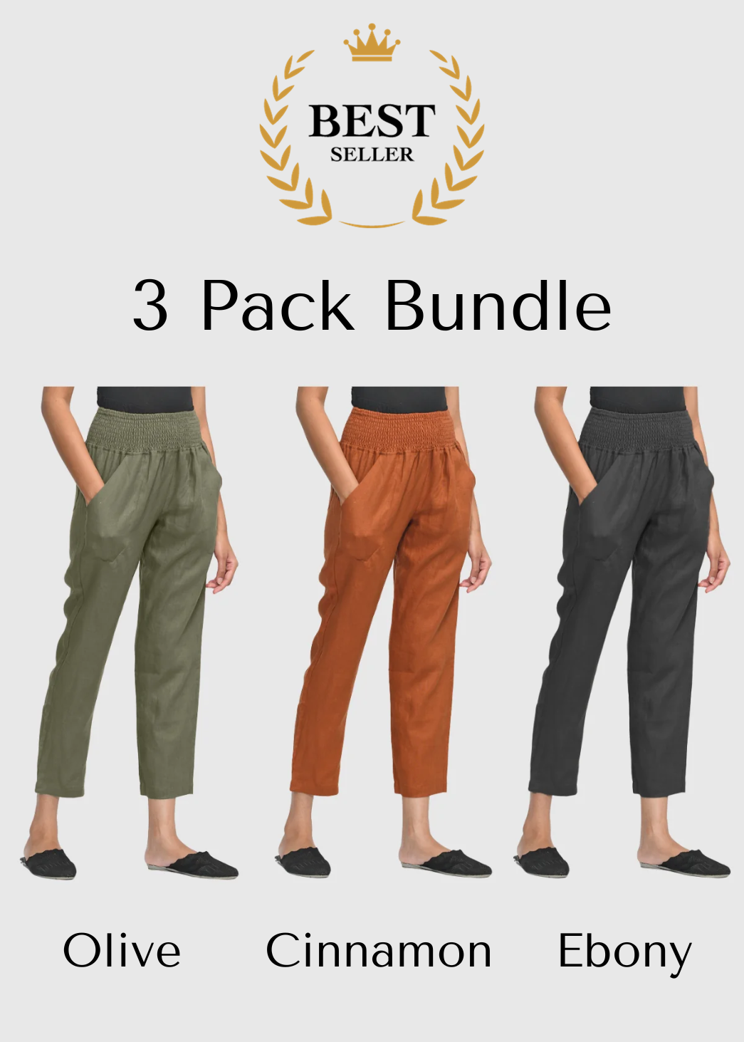 Linen Transitional Pants 3 Color Bundle - XS - Pants