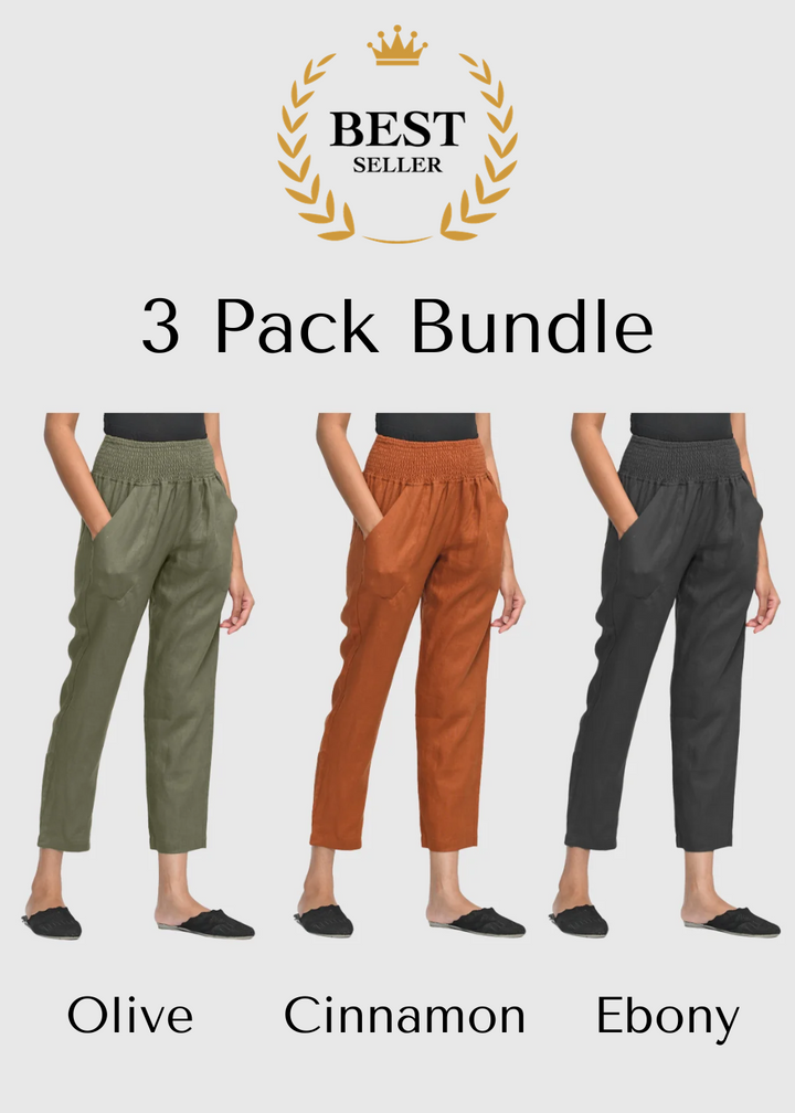 Linen Transitional Pants 3 Color Bundle - XS - Pants