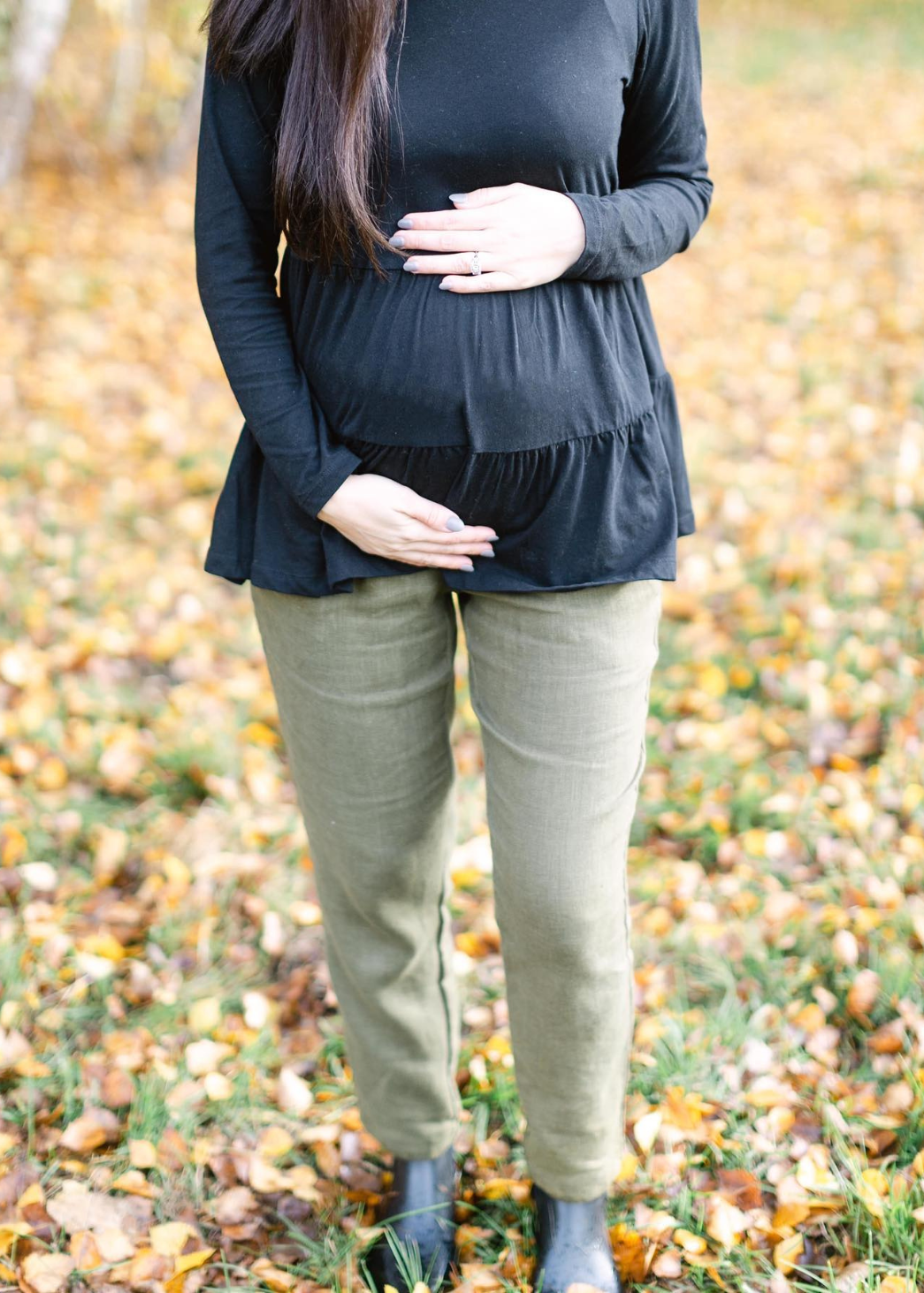 Smocked Linen Pants Olive