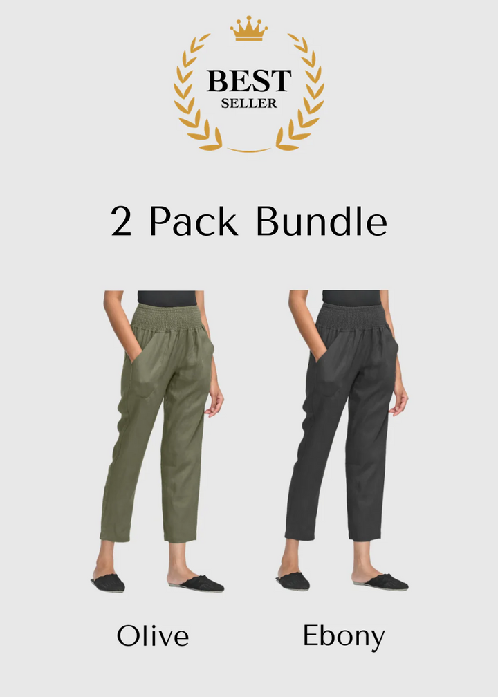 Linen Transitional Pants Best Sellers 2 Color Bundle - XS - Pants