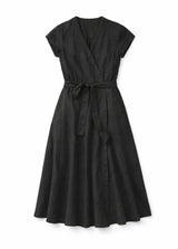 Cap-Sleeve Wrap Linen Midi Dress in Linen - 06