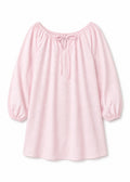 Gathered-Neck Sleep Dress in Pink - flat lay