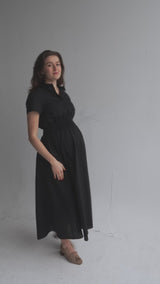 Sarah Shirt Dress in Cotton Poplin