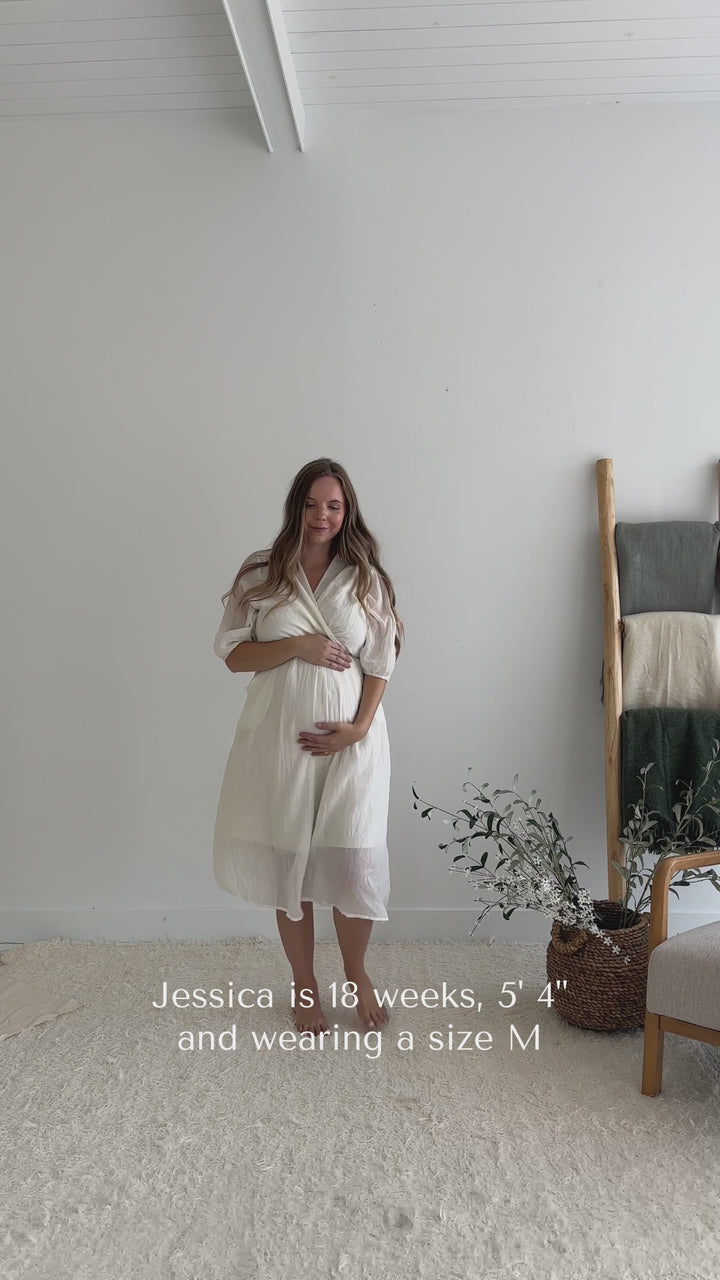 Textured Nursing Crossover Dress