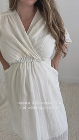 Textured Nursing Crossover Dress