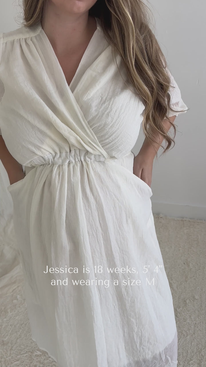 Textured Nursing Crossover Dress