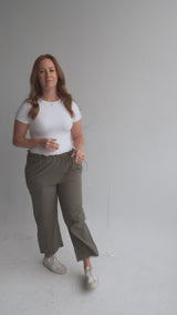 Side Drawstring Pant in Cotton/Linen - Final Sale