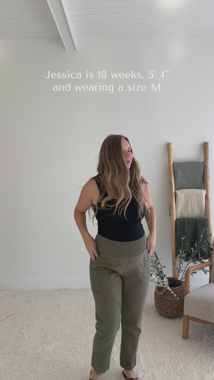 Garment Washed Smocked Pant in Reedcloth™