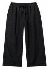 Drawstring Wide-Leg Pant in Linen