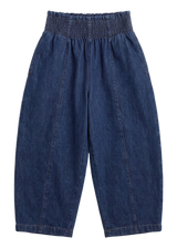 The Balloon Jean Pant in navy, laid flat