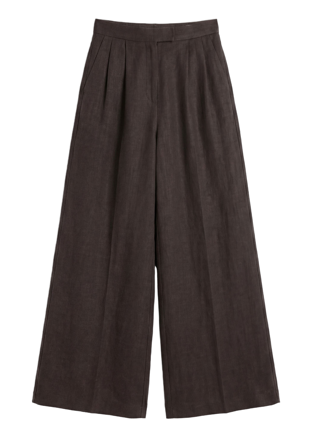 The Margot Pleated Wide Leg Pant in sandwashed linen, laid flat.