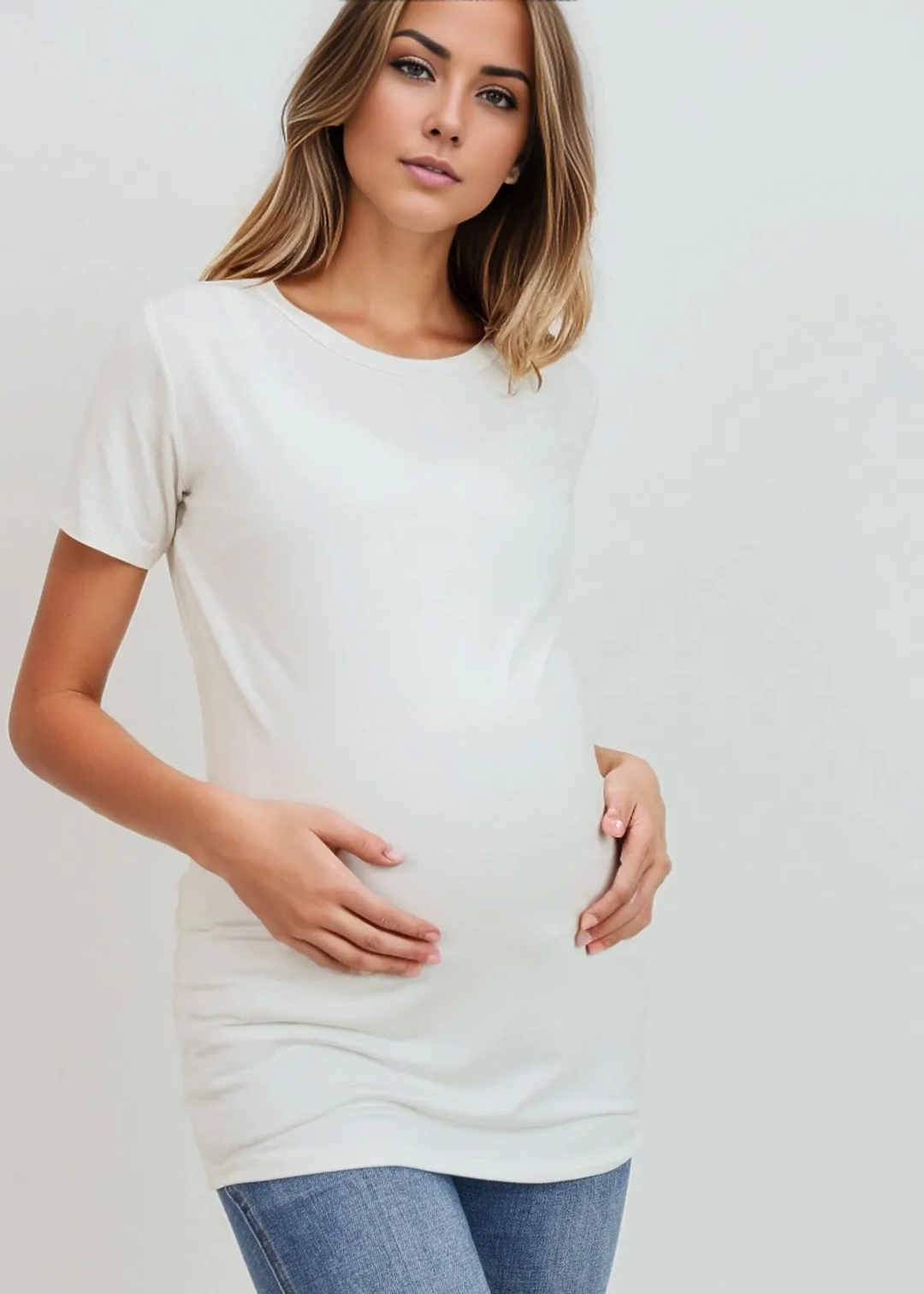 Short Sleeve Maternity/Nursing Tee - S / White - Top