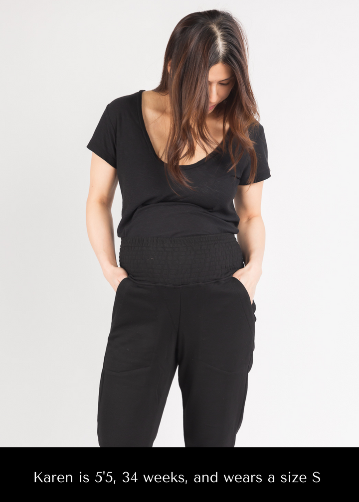 Transitional Maternity Comfort Cotton Lounge Pants - Ebony / XS - Pants