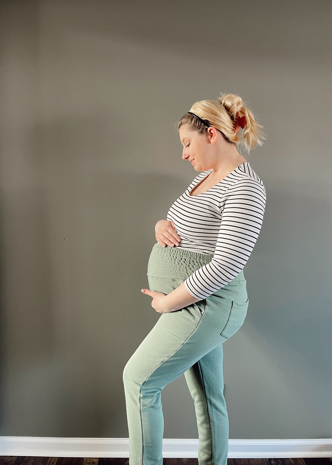 Transitional Maternity Comfort Cotton Lounge Pants - Hillside Green / S - Pants