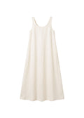 Sleeveless Organic Linen Maxi Dress in Linen in Natural — flat lay