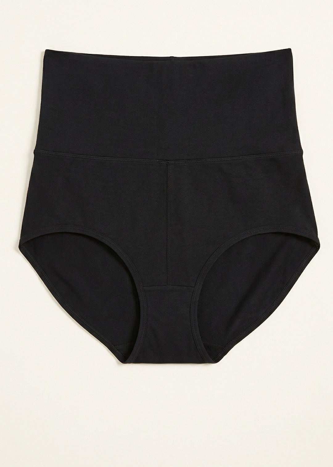 High-Waisted Postpartum C-Section Underwear in Black — flat lay