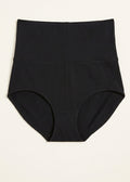 High-Waisted Postpartum C-Section Underwear in Black — flat lay