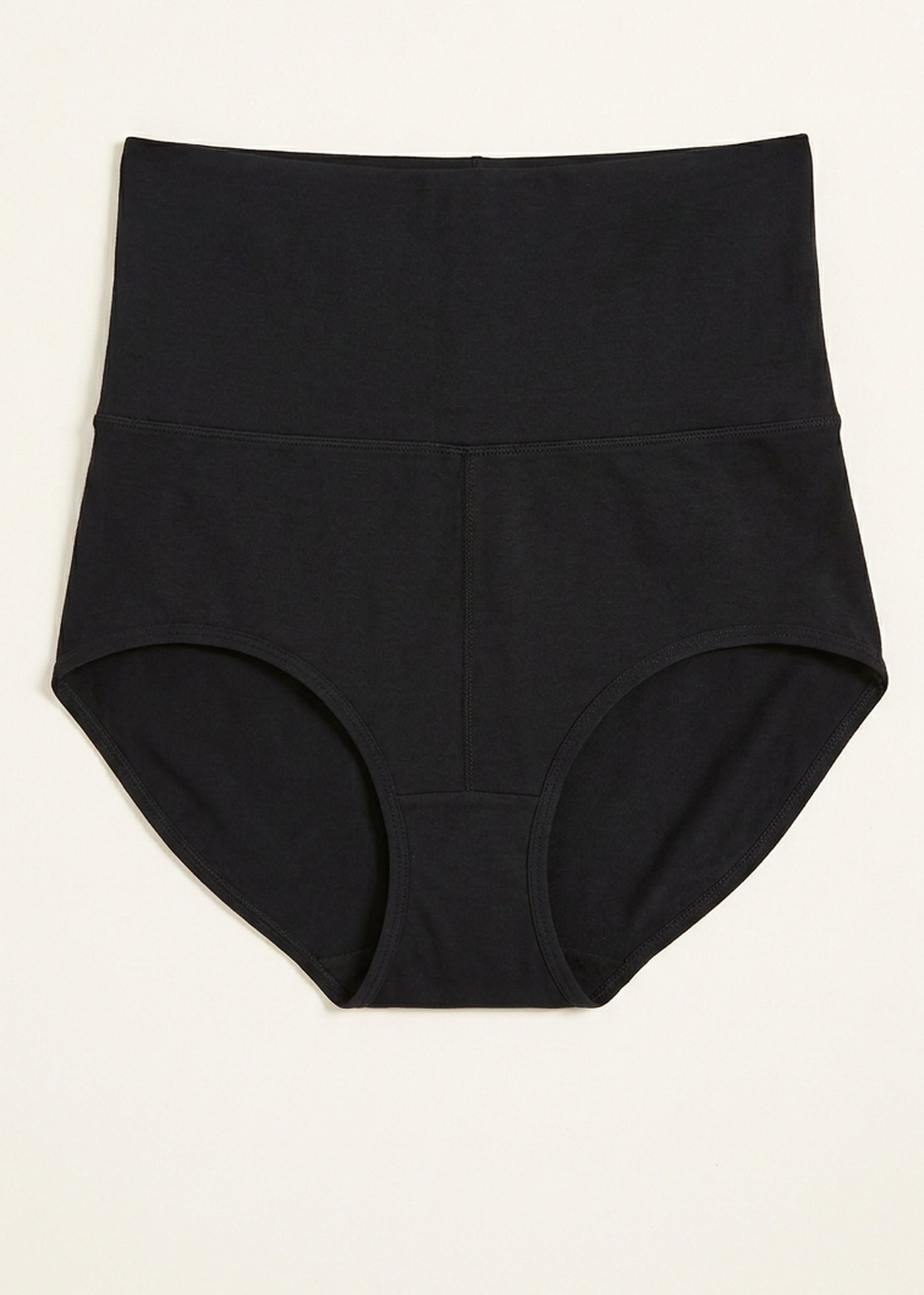 High-Waisted Postpartum C-Section Underwear in Black — flat lay