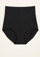 High-Waisted Postpartum C-Section Underwear in Black — flat lay