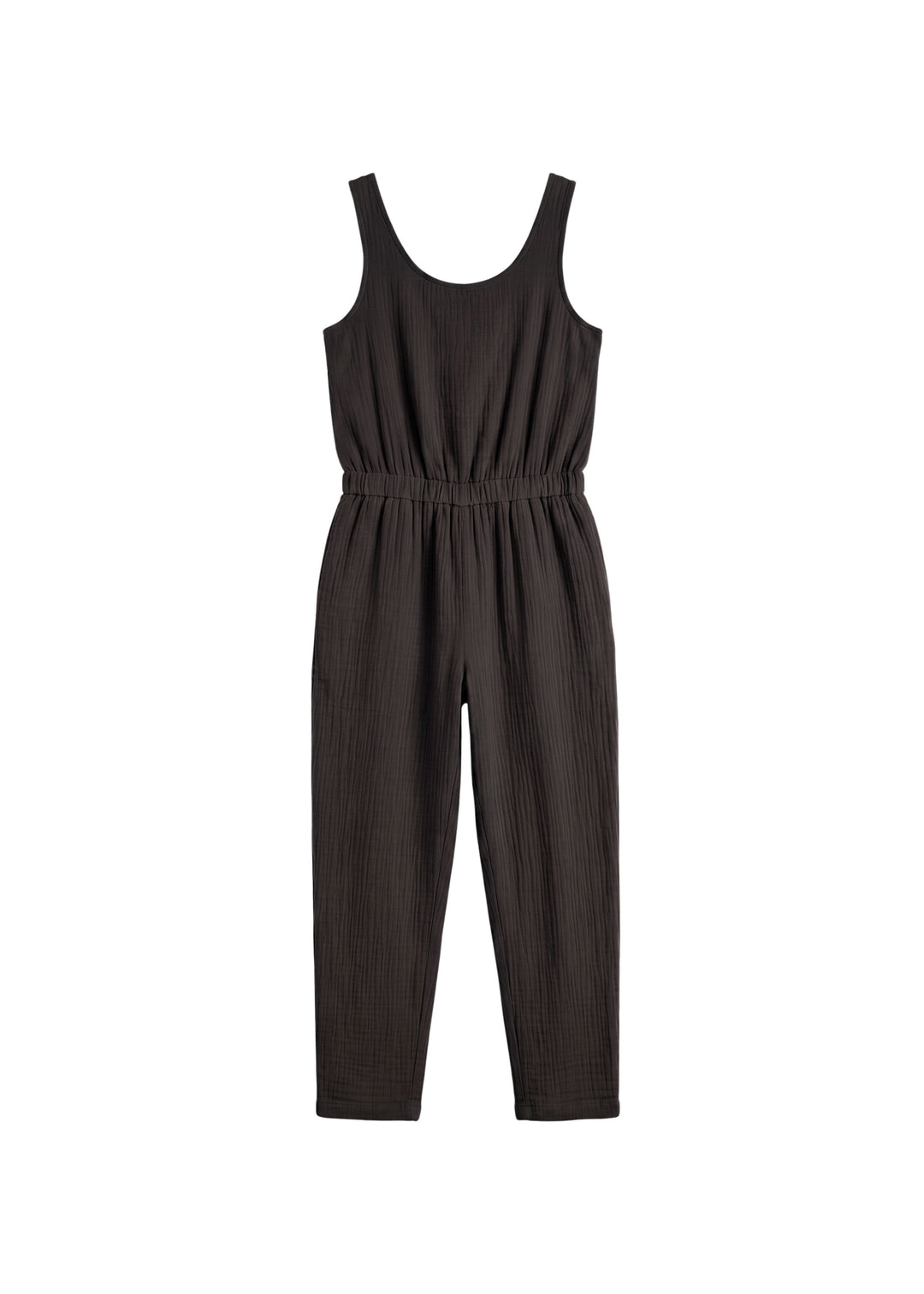 Muslin Jumpsuit in Black — flat lay