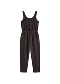 Muslin Jumpsuit in Black — flat lay