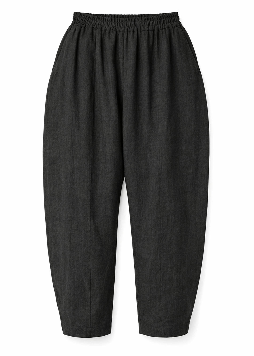 Linen Barrel Maternity Trouser in Natural — flat lay
