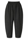 Linen Barrel Maternity Trouser in Natural — flat lay