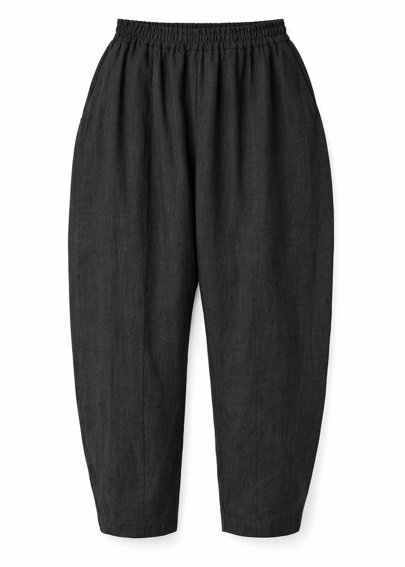 Linen Barrel Maternity Trouser in Natural — flat lay