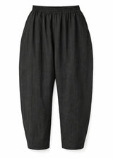 Linen Barrel Maternity Trouser in Natural — flat lay