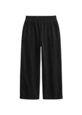 Pima Cotton Wide-Leg Maternity Pant in Black — flat lay