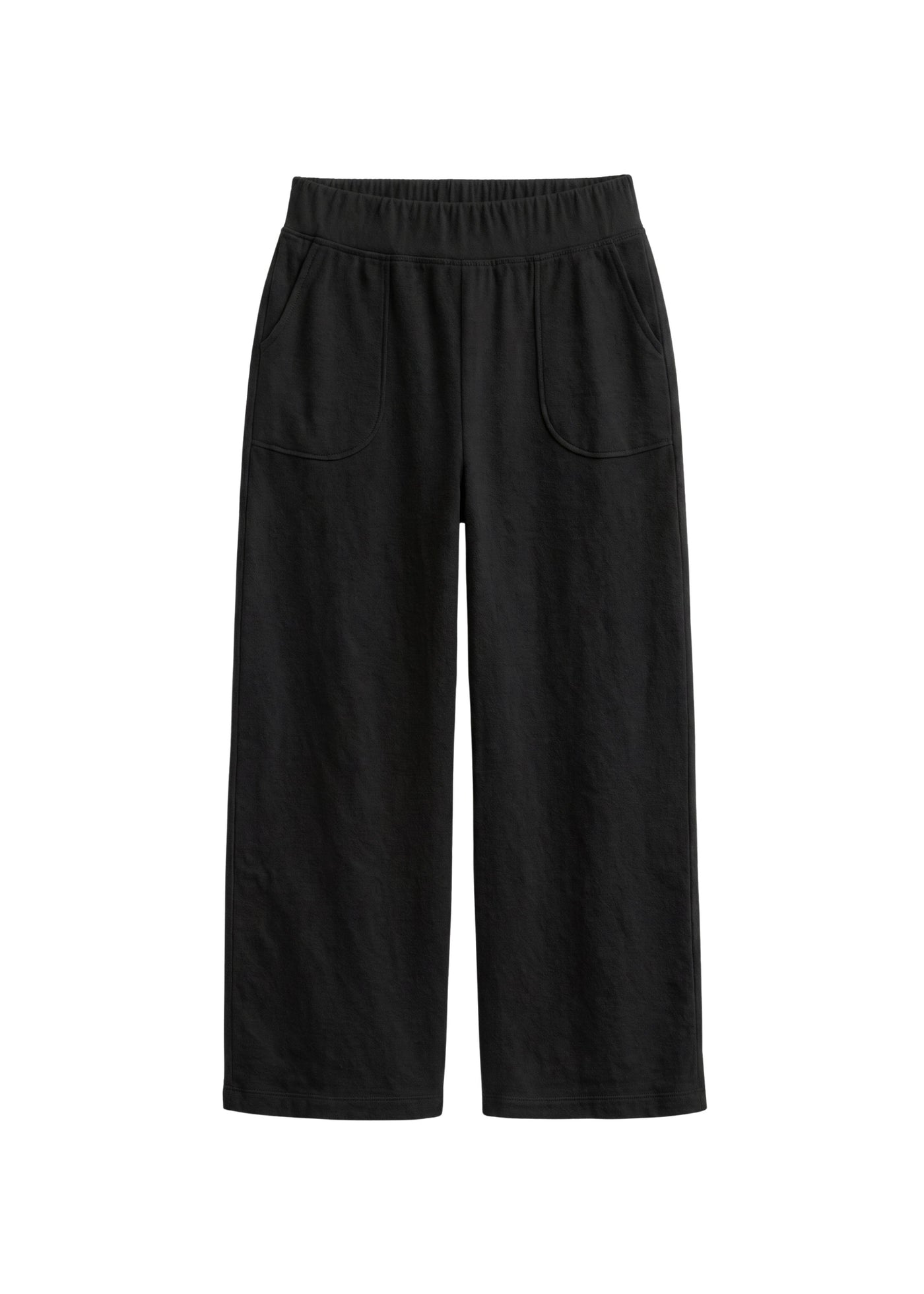 Pima Cotton Wide-Leg Maternity Pant in Black — flat lay