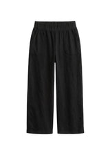 Pima Cotton Wide-Leg Maternity Pant in Black — flat lay